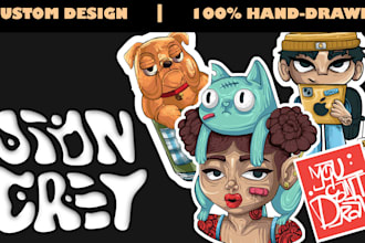design custom character sticker illustration