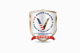 make super military veteran logo for a real estate mortgage