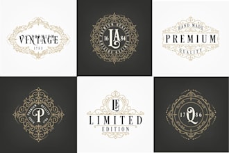 design a premium custom heraldic luxury vintage logo