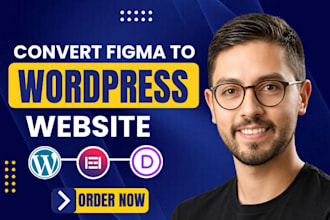 convert figma to wordpress, PSD to wordpress, figma to elementor or divi