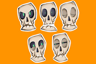 design custom cartoon sticker packs for community or merch