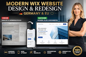 design modern wix website germany redesign wix business site eu landing page