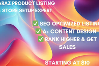 setup daraz store with SEO product listing and a plus conten