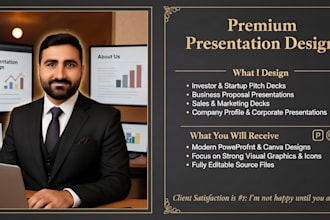 design a professional powerpoint and canva pitch deck presentation