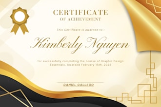 design luxury gold certificate for awards and achievements