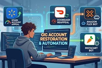 develop amazon flex bot, amazon driver bot, spark bot, doordash instarcart bot