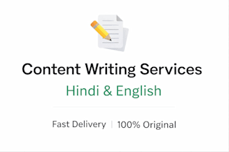 do fast typing and content writing in hindi and