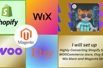 design shopify, magento, wix, etsy and woocommerce ecommerce website store