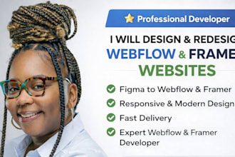 design, redesign webflow framer website, figma to webflow, framer developer