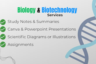 create biology notes, illustrations and canva presentations