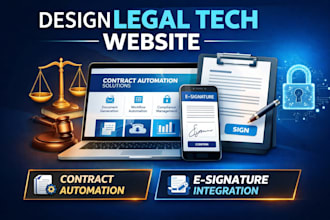 design legal tech website with contract automation e signature integration,