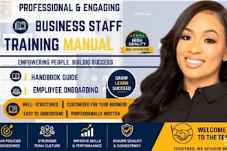 create a business staff training manual, employee onboarding handbook guide