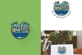 design a lawn care, landscape and agriculture logo