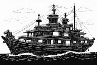 create stunning linocut or woodcut style illustrations