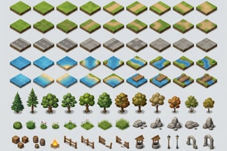 create isometric game asset tileset unity assets 2d tileset design