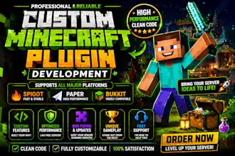 develop custom minecraft plugin for spigot paper bukkit server java smp plugin