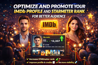 optimize and promote your imdb profile and starmeter rank for better audience