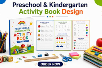 design preschool, kindergarten activity books for amazon kdp