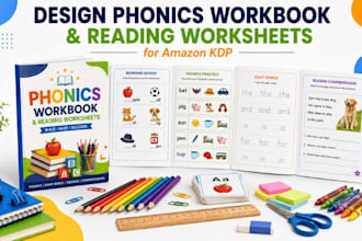 design phonics workbook and reading worksheets for amazon kdp