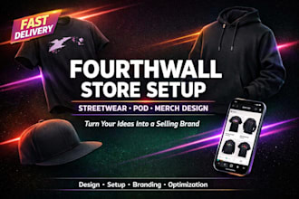design fourth wall website store set up fourthwall merch streetwear pod redesign