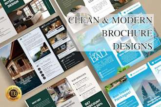 design unique trifold and bifold brochure
