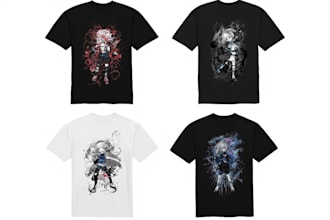 design anime tshirts, shorts and streetwear apparel