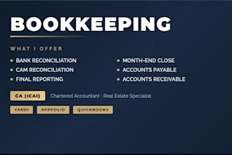 do bookkeeping, cleanup, appfolio and yardi expert