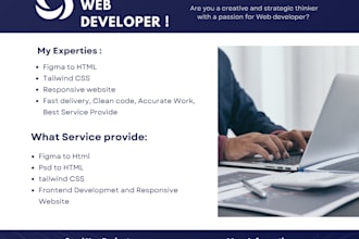 convert figma or PSD design into responsive HTML tailwind CSS website