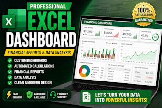 create professional excel dashboard, financial reports and data analysis