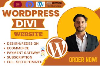 design modern divi wordpress website as divi expert and wordpress landing page