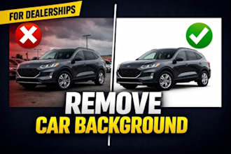 retouch, enhance and edit car photos for dealerships and car sales and listings