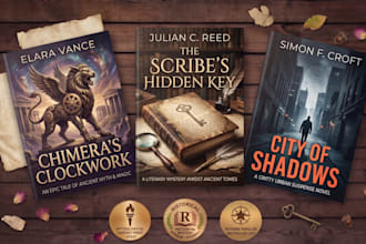 design book cover design, fantasy cover design, kindle cover, illustration