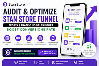 audit stan store funnel SEO fix traffic no sales issues boost conversions rate