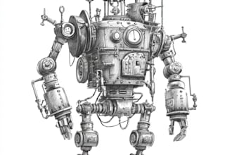 draw a steampunk robot