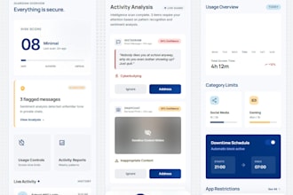 do a custom parental control app with screen time activity tracking,app blocking