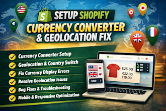 setup shopify currency converter geolocation changer bug fix