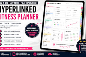 design hyperlinked fitness planner digital goodnotes planner for etsy seo setup