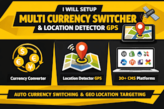 setup multi currency switcher currency converter map location detector gps
