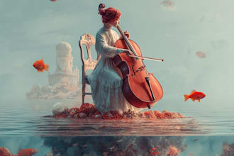 create a dreamy surreal or fantasy music cover
