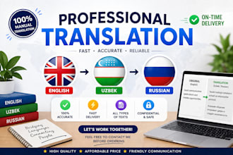 translate english to uzbek and uzbek to english manually