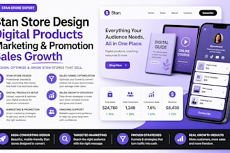 stan store design digital products marketing promotion sales growth