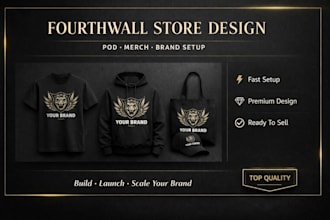 design fourthwall website set up fourth wall merch christian tshirt pod store