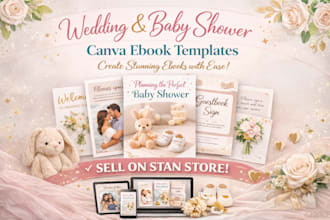 design wedding baby shower canva ebook templates stan store digital product