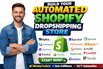 build automated shopify dropshipping store website via bigbuy spocket syncee