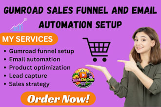 set up a complete gumroad sales funnel with email automation