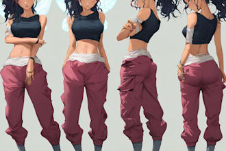 draw character sheet reference sheet for you