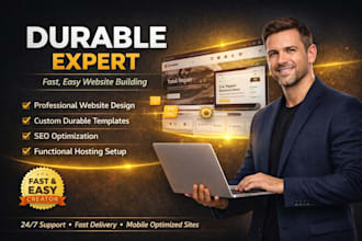design an ai powered website using durable with clean layout