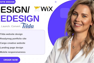 design a stunning tilda website, readymag website landing page cargo website