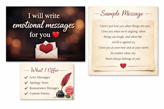 write deep emotional love messages, apologies, and captions for you