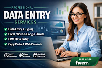 do accurate data entry, excel data cleanup and copy paste